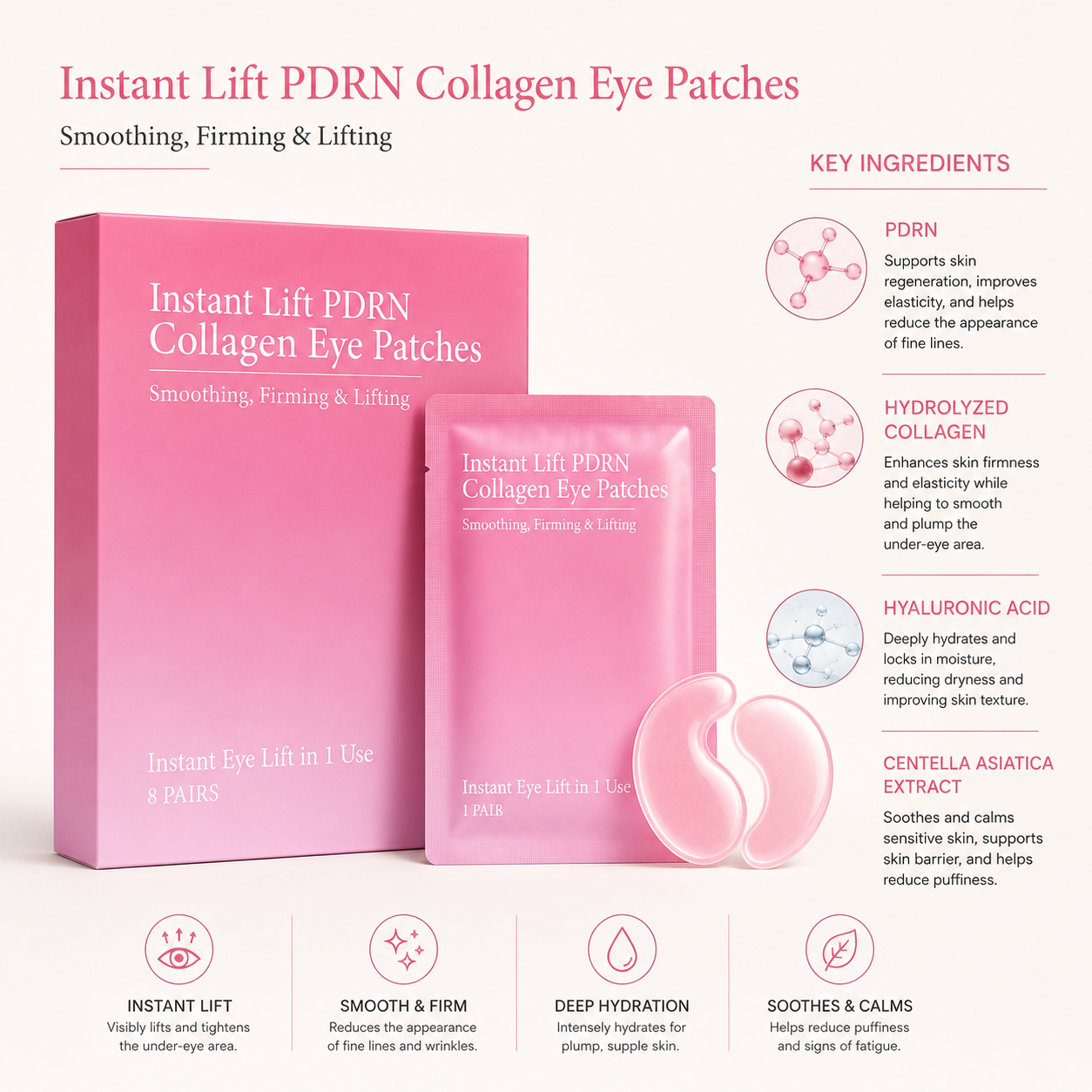 VOLURÉE Instant Lift PDRN Eye Patches (8 Pairs)