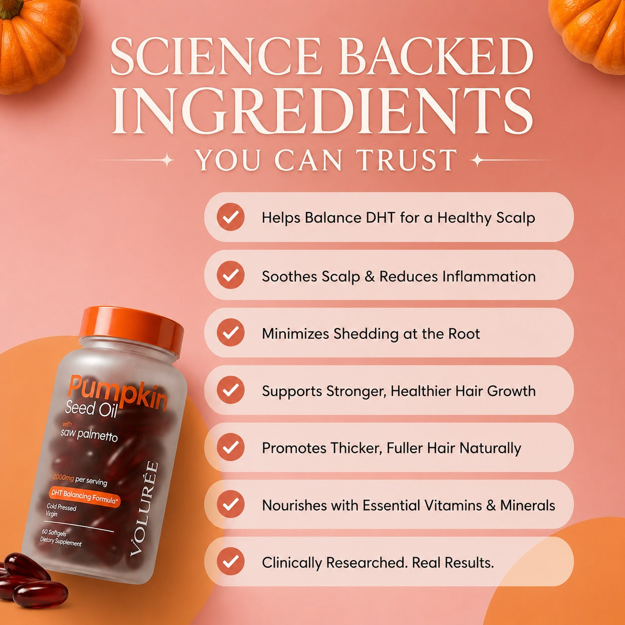 VOLURÉE Pumpkin Seed Oil Softgels